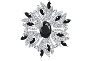BLING JEWELRY La Mode Grande Épingle De Style Vintage Avec Fleur En Cristal Simulée Art Déco Pour Femmes