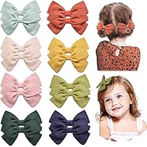 8 Fiocchi Per Capelli Fatti A Mano - Grandi E Colorati | Per Bambine E Neonati | Design Carino E Morbido - Foto 3