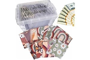 FRIFER Newest 100 Buste Challenge - Divertente Set di Biglietti per Risparmiare Denaro da 100 Giorni, Scatola Manuale per Pianificazione del Budget con Carte per Aiutare i Bambini a Imparare a Risparmiare