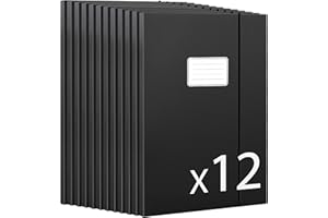 JiaWei Teczka A4 o szerokości 11 mm, z kartonu, z bardzo grubego kartonu o gramaturze 350 g/m², z 3 klapkami, do segregatora A4 - Czarny