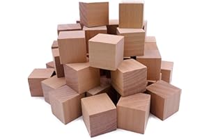 William Craft 130 cubi di legno massiccio naturale, non finiti, da 2,5 cm, per regali fai da te (130 pezzi)