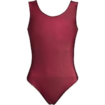 Hi-Co Unisex Kids Girls Boys Sleeveless Unitard Leotard Dance Gymnastics Ballet Burgundy 3-4 Years