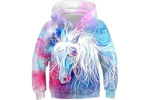 Loveternal Sudadera con Capucha para Niños Niñas 3D Estampada Hoodie Manga Larga Sudaderas 5-13 Años