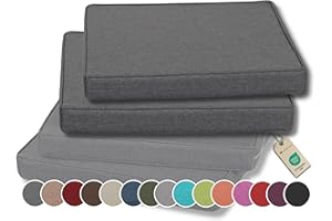 ‎GUTEKISSEN Gutekissen® Stuhlkissen Polsterauflage Auflage für Stühle/Bänke für Haus und Garten Sitzauflage Gartenkissen Sitzkissen viele Farben FK5 (45x45, Anthrazit, 2)