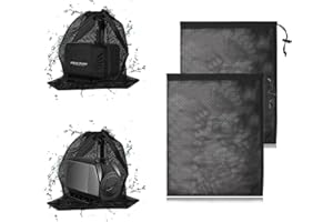 OPDUO 2 Pack Pump Barrier Bag, 12"x 10" with Drawstring Pond Mesh Pump Filter Bag, Pond Pump Filter Netting,Nylon Mesh Bag Black Media Bags for Most Pumps, Pond Biological Filters