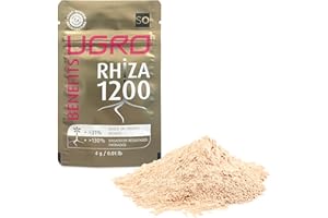 UGro Rhiza1200 - Micorrizas Naturales, Hongos beneficiosos que estimulan el Crecimiento y Mejoran la Nutrición de las Plantas. Para el desarrollo Rápido de las Raíces
