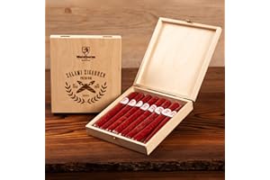 ‎PIKANTEN Wurststicks aus Salami in hochwertiger Holz-Geschenk-Box/Wurst Geschenk für Männer/Wurstsnack Geschenkidee in hochwertiger Qualität
