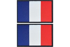kinoco Militaire Écussons Drapeau France Tactique, Patch Militaire, Lot de 2, Bleu-Blanc-Rouge