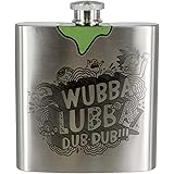 Paladone, Rick & Morty, fiaschetta Rick's Wubba Lubba Dub, in Acciaio Inox, con Coperchio a Vite, Ideale per Campeggio, Sport