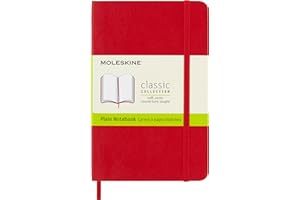 Moleskine - Cuaderno Clásico con Hojas Lisas, Tapa Blanda y Cierre Elástico, Color Rojo Escarlata, Tamaño Pequeño 9 x 14 cm, 192 Hojas