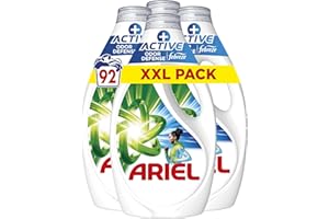 Ariel Lessive Liquide, 92 Lavages, +Protection Active Contre Les Odeurs, Touch of Febreze, Élimine Même Les Odeurs De Transpiration Pendant 7 Jours, Fabriqué En France