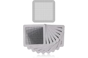 SAVITA 10pcs Mesh Repair Patch, Self Adhesive Window Screen Repair Kit Gray Screen Door Mesh Repair for Repairing Screen Windows Doors Tent Net(Silver)