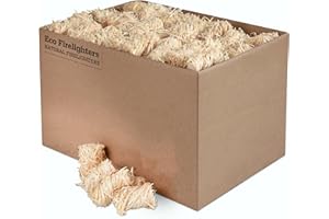 DTTRA TOPLINE Eco Natural Wood Wool Firelighters - Box of 300 High Performance Odorless Natural Firelighters Approx 4kg Fire Lighters for Wood Burners, Pizza Oven, BBQ Kamado's, Open Fire and more