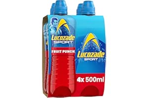 Lucozade Sport Body Fuel - Fruit Punch, 4x500ml| Isotonic sports drink, with Electrolytes and Vitamin B3 | Still | Bursting with Flavour