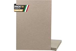 BIBODU 10 Laminati Cartone Pressato | Cartone Pressato 2mm | Dimensione A4 21 x 30cm Colore Beige | Cartone Rigido Fogli | Cartoncino per Rilegatura | Cartone Scrapbooking | Foglio Cartone (2mm)