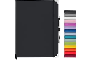 Bstorify A4 Notebook And Pen Set - 160 Lined Pages (21 x 29.7 cm) Black Journal Notebook A4 with Hardback Cover, Pen Loop, Expandable Pocket - Ideal for Diary, Notetaking and Writing (A4, Black)