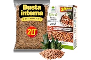 Albagarden - Argilla Espansa Per Piante In Vaso E Giardino - 2 Litri - Sfere Per Piante In Argilla Per Drenaggio - Prodotto Inerte Per Idrocoltura E Idroponica - Sfere di 8-16 mm