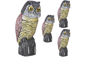 ‎RELAXDAYS Relaxdays Vogelschreck Eule, mit Wackelkopf, stehende Dekofigur, Taubenschreck für Garten, Balkon, Terrasse, Mehrfarbig, 1 Stück