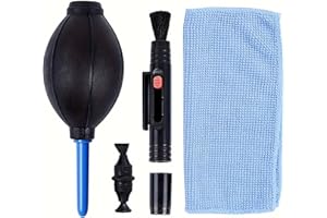 NINFEIQI Camera Lens Cleaning Kit, Including 1 Air Dust Blower, 1 Microfiber Cleaning Cloth and 1 Lens Cleaning Pen with Cleaning Brushes and Carbon Tips