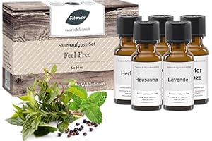 ‎SCHNEIDER NATÜRLICH FÜR MICH Saunabedarf Schneider - Aufgussset Feel Free 5 x 20 ml Inhalt - blumig-erdiger Saunaaufguss - wohltuender Mix