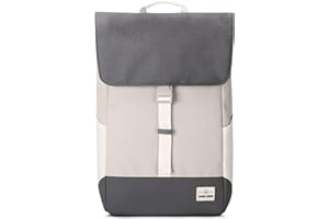 Johnny Urban Plecak damski i męski – Mika – nowoczesny plecak na laptopa do szkoły, na uczelnię, rower – 14 l – stylowy plecak – odporny na działanie wody, piaskowy/szary, jeden rozmiar
