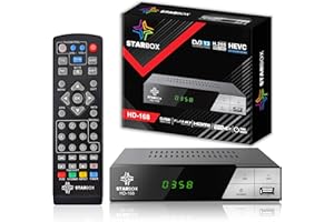 Star Box – Décodeur TNT HD-168+ DVB-T2/DVB-C, Full HD 1080p H.265, USB/HDMI/Péritel, Télécommande Universelle 2-en-1 – Non Compatible Parabole/Satellite