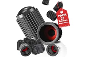 VENMON NATURALMENTE Tapones Rueda Coche,Tapones plastico,Tapones Valvula Coche,Tapones Moto,Tapas de neumatico, tapon Rueda Coche,Tapas de neumatico, Tapones Rueda Moto, Set 10u, con Anillo antifuga (25 Pack)