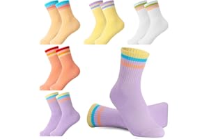 Utensilsto 5 Paar Tennissocken für Mädchen 33-37 Sportsocken Kinder Baumwolle Socken Bunte lustige Socken Neuartige Tennis Socken Geschenke für Jungen und Mädchen