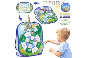 Corrit 5 in 1 Portable Bean Bags Toss Games, Ring Toss Games for Kids, Outdoor Toys Games Garden Toys Birthday Party Supplies 30 Pcs Combo Set