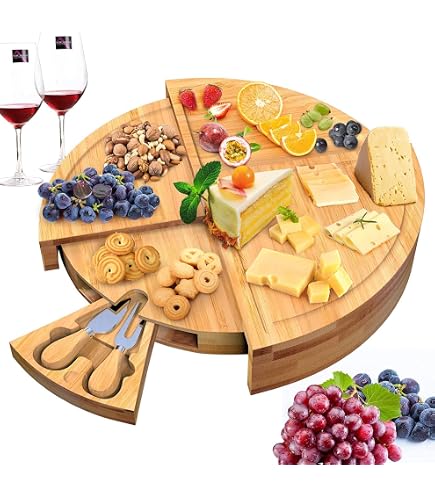 Planche à Fromage MAVERTON Gravée - Set De 4 Accessoires En Bois - 34x34cm - Cadeau Anniversaire Homme
