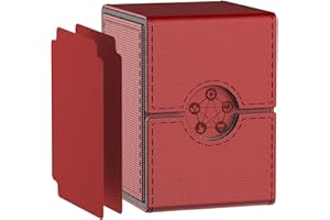 MIXPOET Deck Box kompatibel mit MTG Karten, Sammelkarten Box Kartenbox für 110 TCG Karten, Inklusive 2 Premium Kartentrenner - Rot