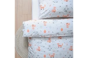 LITTLE FEI-FEI Littlefeifei 100% ORGANIC Soft Cotton Duver Cover Set for Kids Toddler Bedding 120x150 Soft and Sustainable Material - Unisex