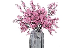 JAKY-Global Künstliche Blumen 6 Stück Getrocknete Unechte Seide Blumen Babysbreath Pflanze Dekoration für Hochzeit Sträuße Haus Garten Party Blumenschmuck(Pink)