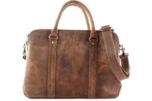 LECONI Femmes Sac d'épaule Sac pour hommes Sac à poignée Sac à bandoulière Attaché-case Sac Business Cuir 38x26x11cm LE3065