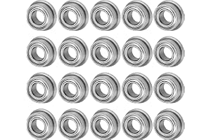 M METERXITY 20 st MF105ZZ flänskullager 5 x 10 x 4 mm dubbel metallförseglad kromstål (GCr15) fläns spårkullager för skottkär