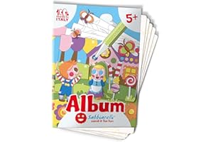 Sabbiarelli Sand-it For Fun - Álbum Érase una Vez con 5 Dibujos Adhesivos para Colorear con Arena de Colores (no incluida) - Manualidades Creativas y Preescritura - Juego Educativo a Partir de 5 Años