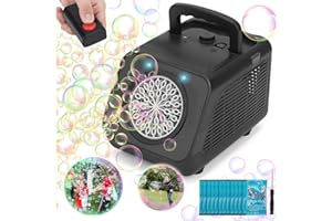 BananMelonBM Bubble Machine Automatic & Remote control, Blow 18000+ Bubbles/Minute,Portable Bubble Maker for Kids Toddlers,for Indoor Outdoor Birthday Parties(black)