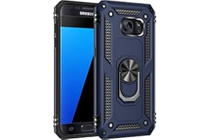 BestST Mobile Phone Case for Galaxy A90, 360 Degree Rotating Ring Holder, TPU Cover, Magnetic Bumper, Shock Absorption, Protective Case with HD Film, Protective Film for Galaxy A90 Case, Black, blue
