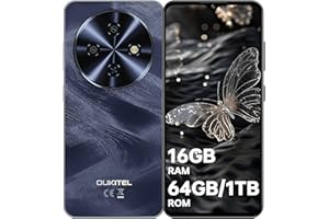 OUKITEL C5 Telephone Portable Pas Cher Android 14, Écran 6,52" HD, Telephone Portable 16(4+12) GO+64GO/TF 1TO, Smartphone Pas Cher Batterie 5000mAh, 13MP+5MP, 4G Dual SIM/Prise Casque 3.5mm/GPS, Noir
