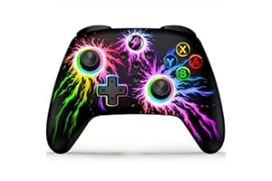 HELLCOOL Switch Controller Senza Fili per Console Switch/Lite/OLED - Look RGB, Funzione Programmabile/Turbo/Sveglia, Joystick Precisi, Vibrazioni a Doppio Motore