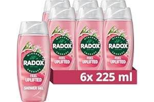 Radox Mineral Therapy Feel Uplifted Shower Gel Body Wash with a grapefruit & ginger fragrance for an uplifting experience 6x 225 ml
