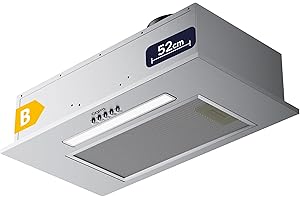 CIARRA CBCS5913D Dunstabzugshaube Einbau Lüfterbaustein 52 cm Abluft Einbauhaube Abzugshaube 300m³/h Effizienter Dunstabzug Ablufthaube Kompatibler CBCF005 Aktivkohlefilter Edelstahl Silber