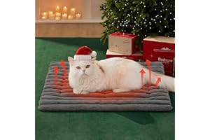 BEDSURE selbstheizende Decke für Katzen & Hunde - 61x46 cm Katzenbett waschbare wärmedecke Katze, selbstwärmende Katzendecke, wärme Hundematte Rutschfester Unterseite kleine Hundekäfigmatratze, Grau