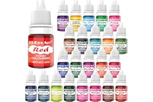 ERCORART Food Colouring - 24 Colours Vibrant Food Colouring Liquid, Concentrated Food Dye for Cake Decorating, Cooking, Fondant, Icing, Macaron, Easter Eggs, Baking- 6ml