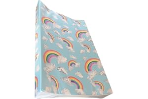 The Gilded Bird Wedge Baby Changing Mat w/Raised Sides, Change Pad, 69cm x 44cm, Extra Thick, Wipeable (Rainbow on Light Blue)