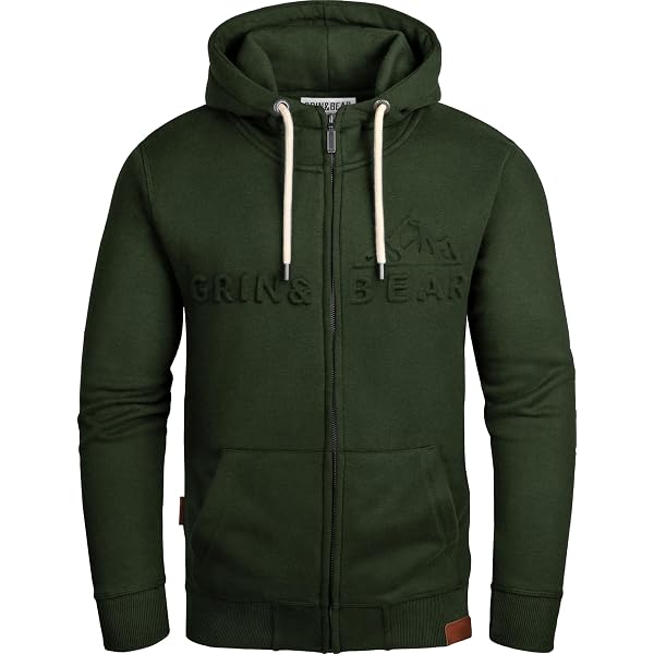 Grin&Bear Pull à Capuche pour Hommes Veste à Capuche avec de Logo Grin&Bear Pull à Capuche pour Hommes Veste à Capuche avec de Logo