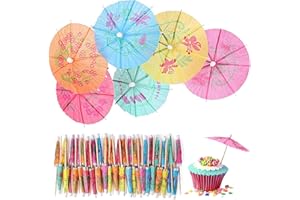 MIAYICAL Ombrelli da Cocktail, Decorazioni da Cocktail Party, 60 Pezzi Mini Cocktail Parasols, Hawaiano Party Drink Decorazioni, Ombrellone di Carta per Feste in Spiaggia per Fiesta, Tropical o Beach Party