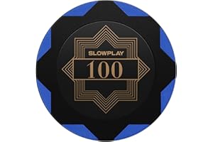 SLOWPLAY Nash Clay Poker Chips, 14 Grams Heavyweight Clay Composite, 40mm Large Chips in Bulk, Pack of 50 with Denomination of 100