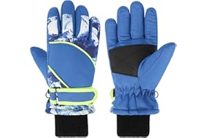QKURT Gants de Neige Coupe-Vent d'Hiver - Isolation Thermique pour Filles et Garçons - Ski, Luge, Snowboard, Patinage, Cyclisme, Course à Pied - Enfants 5-8 Ans