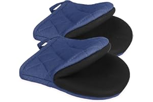 E-GREETSHOPPING 1 Pair Oven Gloves Mini Grill Gloves 500¨H/260¡æ, Silicone Oven Mitts, Heat Resistant Oven Mitts, with Non-Slip Grip Surfaces and Hanging Loop, Baking Grilling Barbecue Microwave Machine Washable